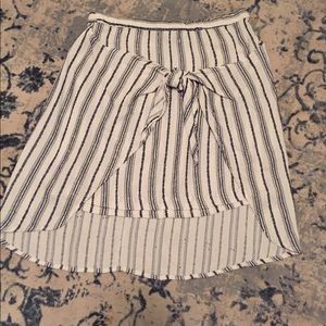 White and Navy stripped skirt with Wrap front tie